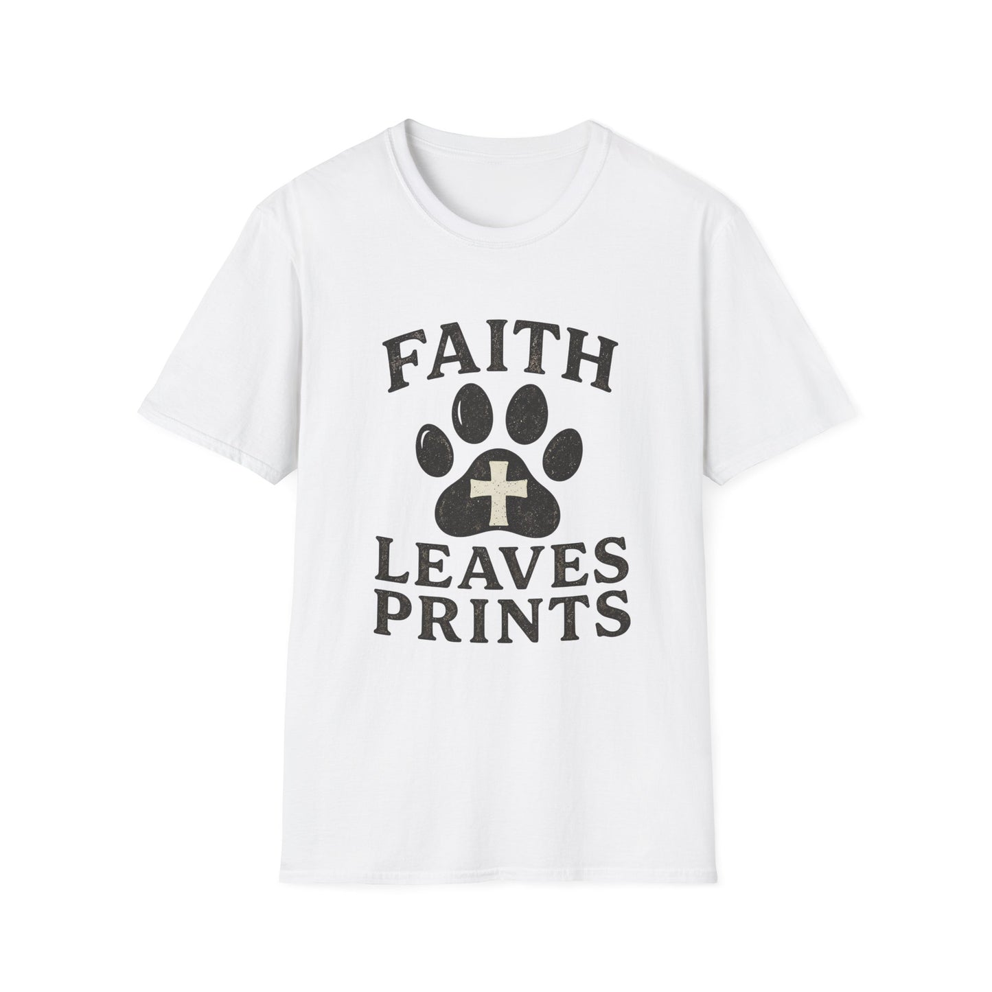 Faith Leaves Prints Retro Paw T-Shirt