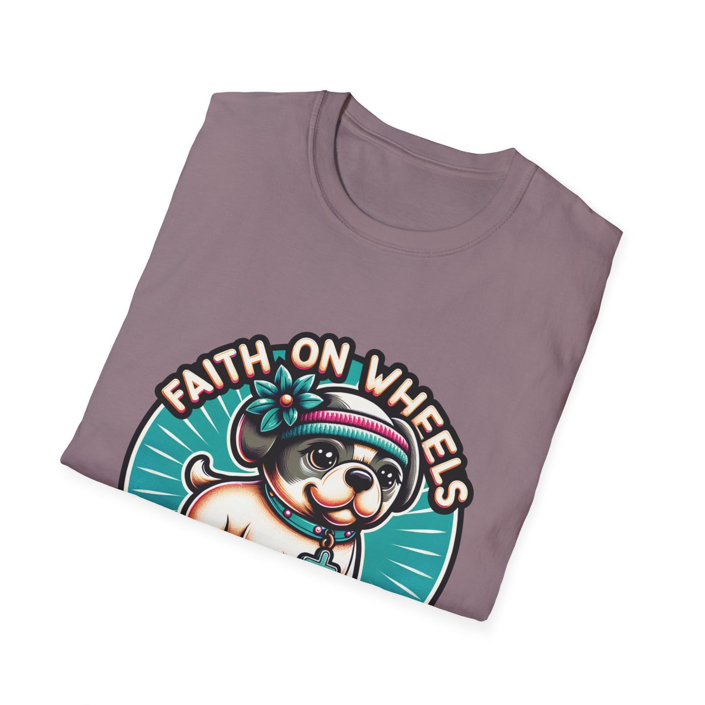 Faith on Wheels β Retro Roller-Skating Dog T-Shirt
