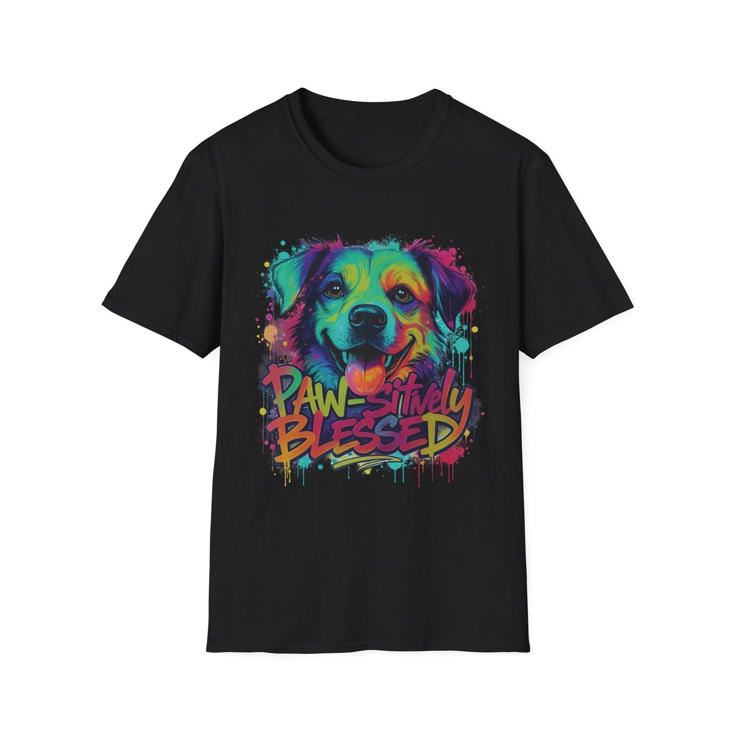 Paw-sitively Blessed Paint Dog T-Shirt