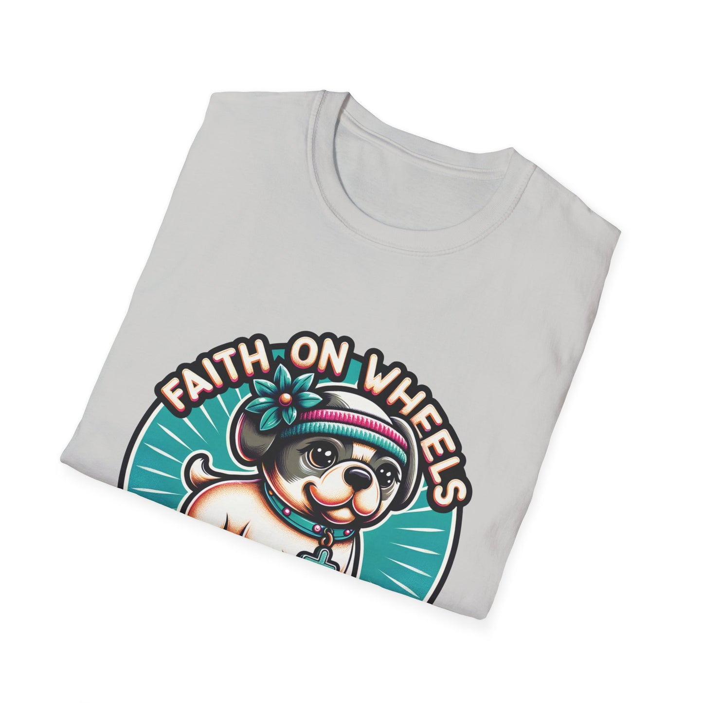 Faith on Wheels β Retro Roller-Skating Dog T-Shirt