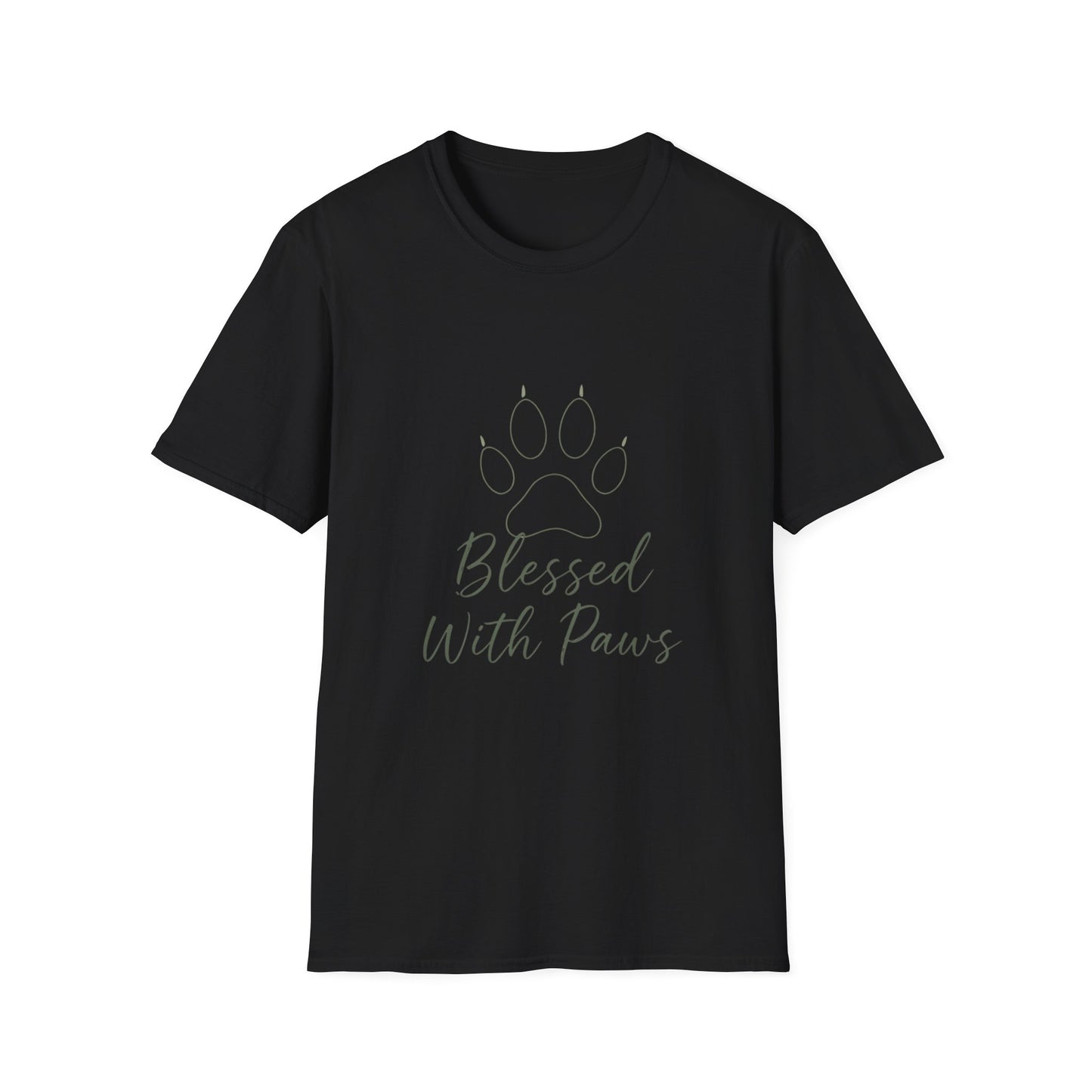 Blessed With Paws Line Art T-Shirt