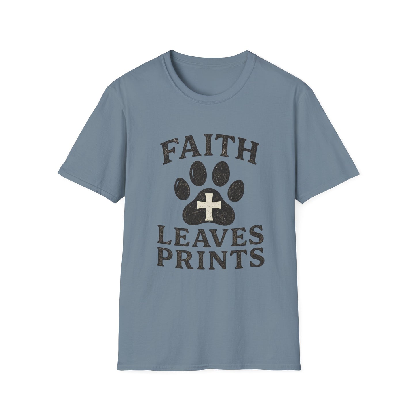 Faith Leaves Prints Retro Paw T-Shirt