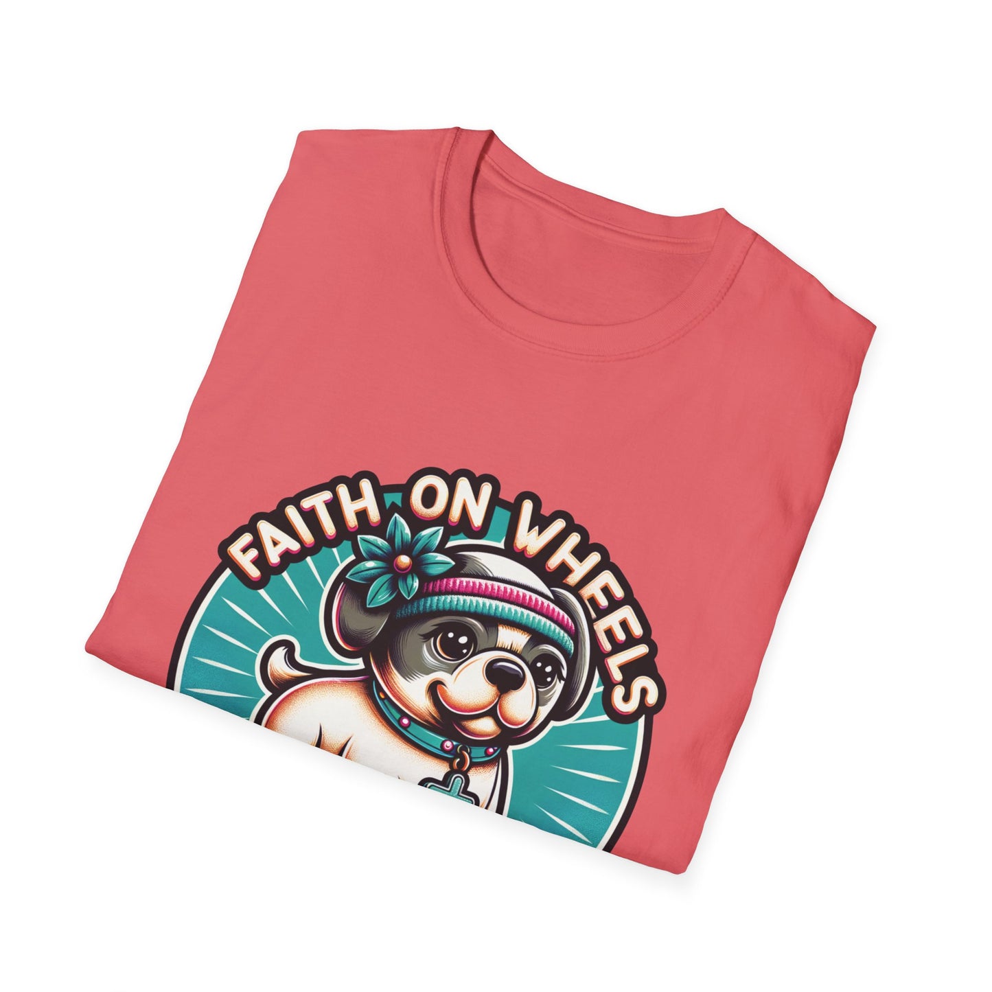 Faith on Wheels β Retro Roller-Skating Dog T-Shirt