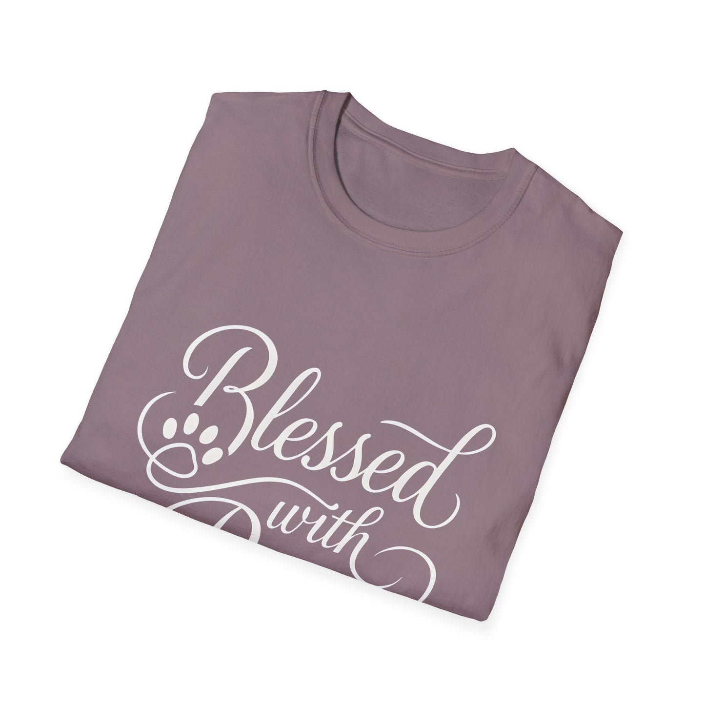 Blessed With Paws Calligraphy T-Shirt