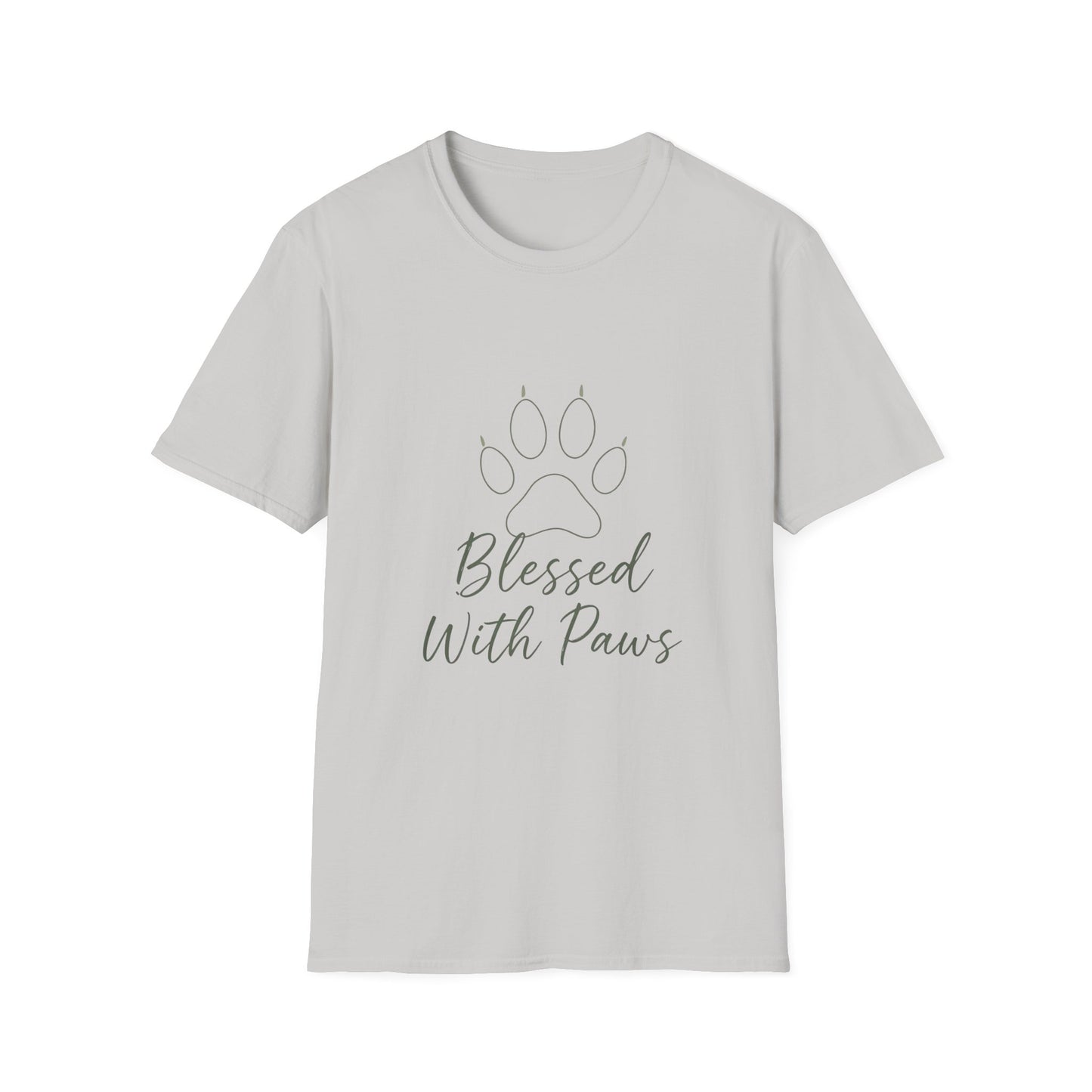 Blessed With Paws Line Art T-Shirt