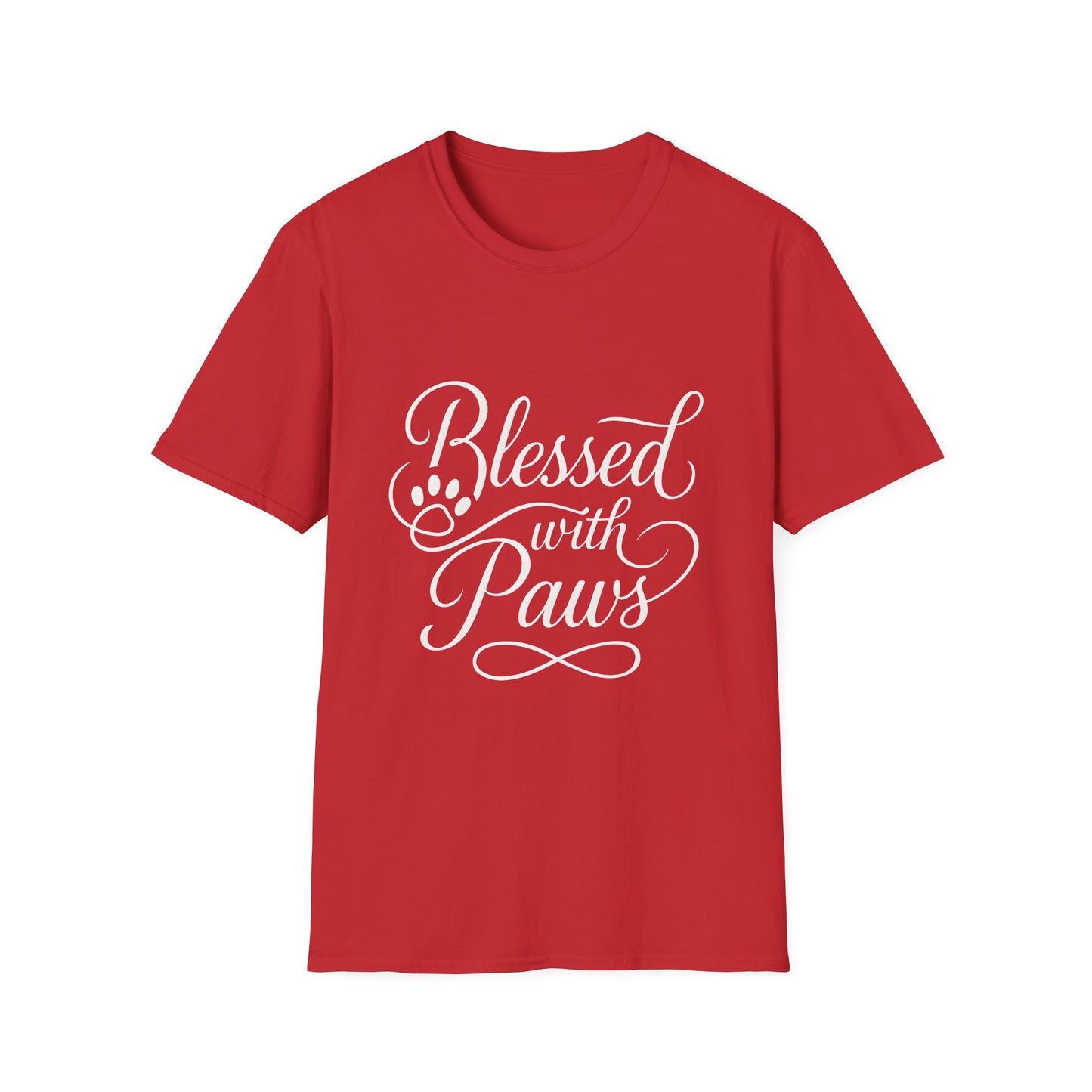 Blessed With Paws Calligraphy T-Shirt