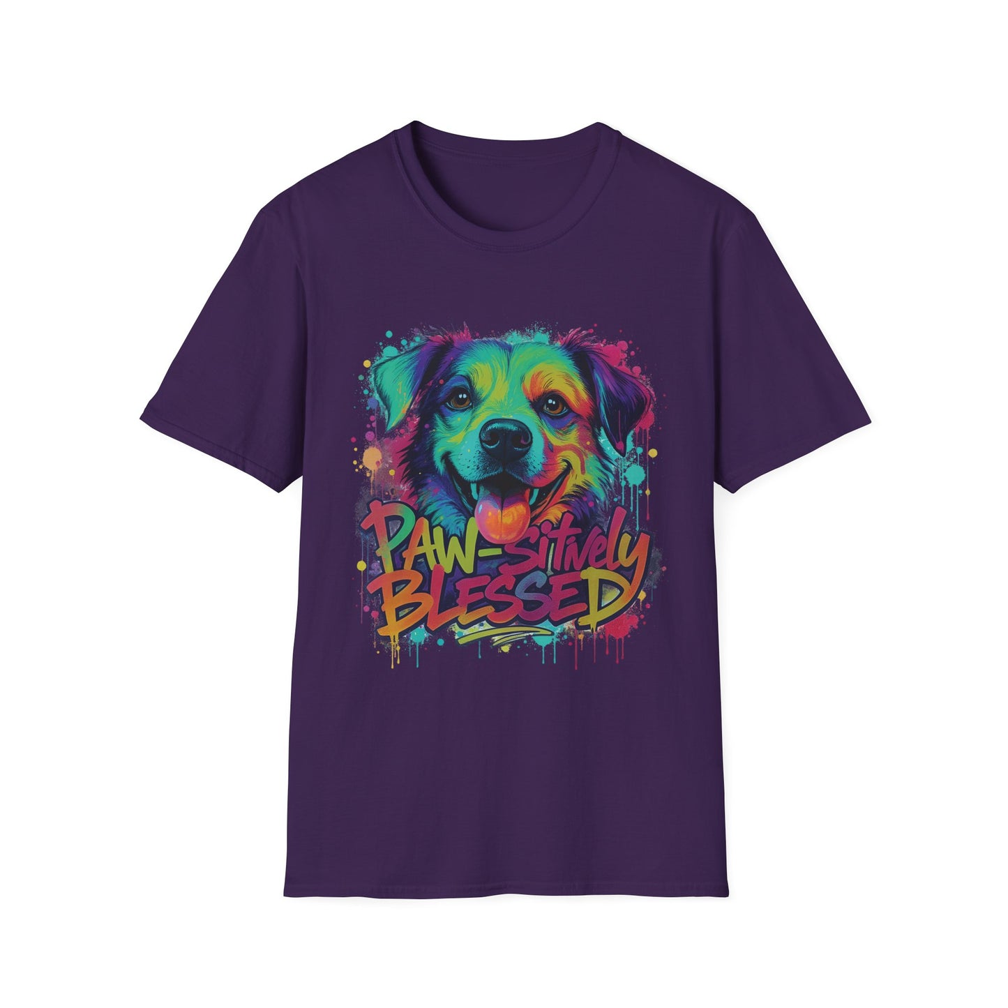 Paw-sitively Blessed Paint Dog T-Shirt
