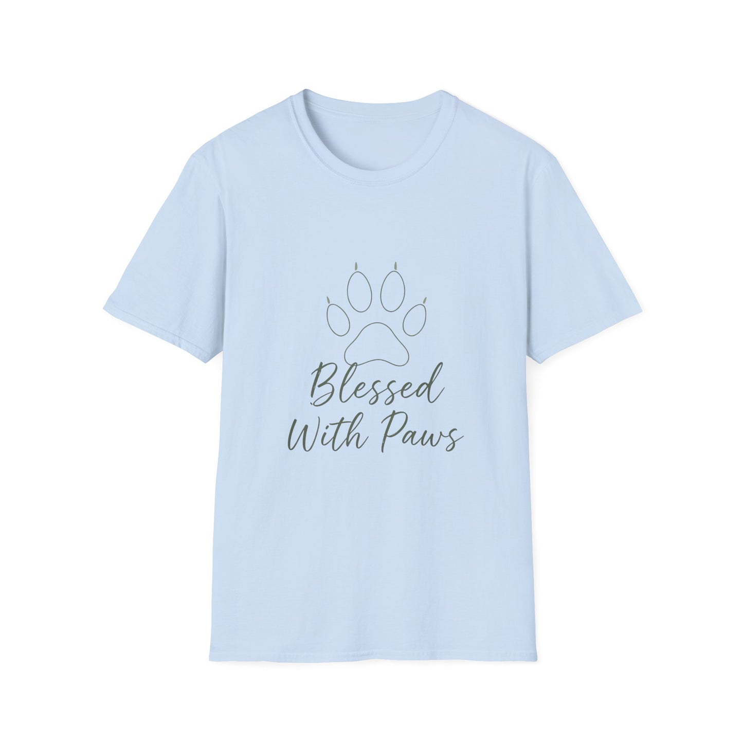 Blessed With Paws Line Art T-Shirt