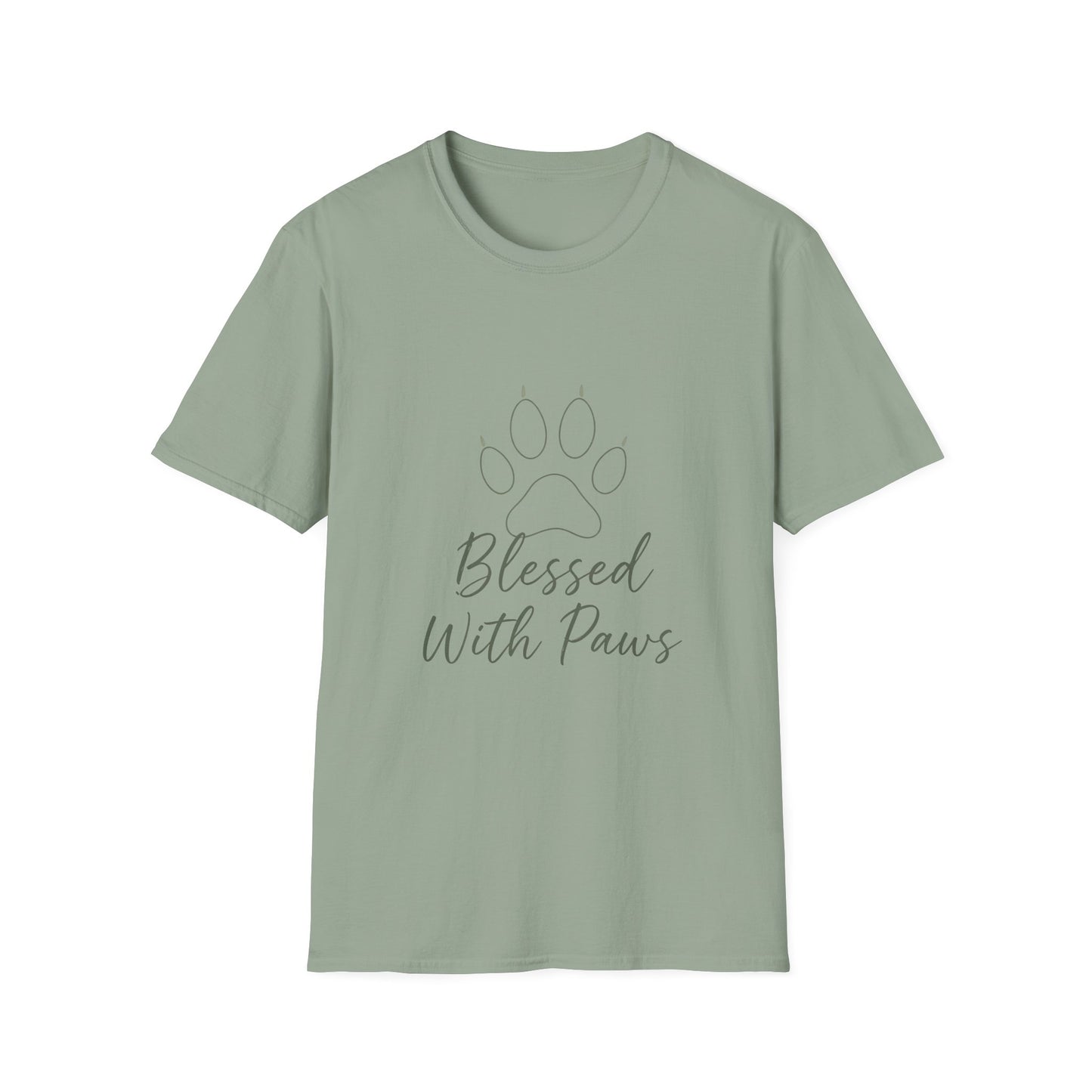 Blessed With Paws Line Art T-Shirt