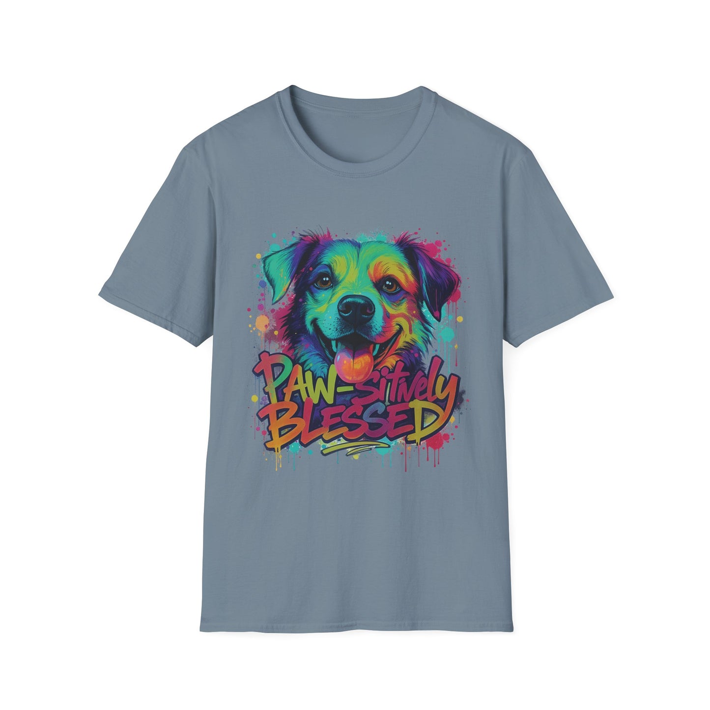 Paw-sitively Blessed Paint Dog T-Shirt