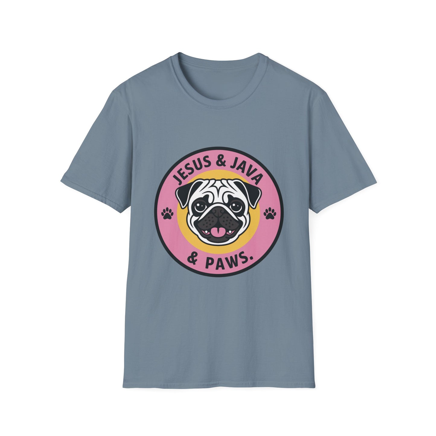 Jesus, Java & Paws β Retro Bubble Font Dog T-Shirt