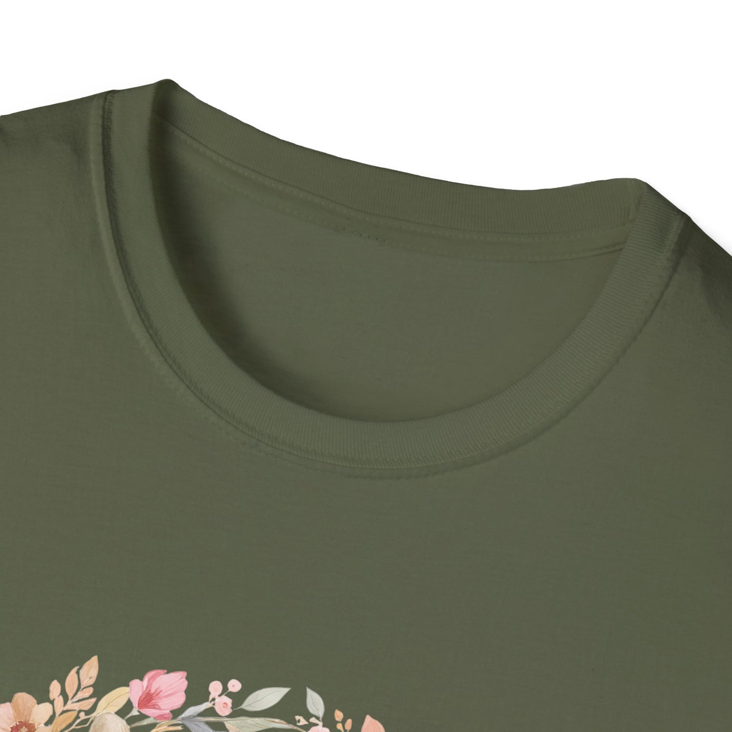 Walking By Faith With Four Paws Floral Wreath T-Shirt