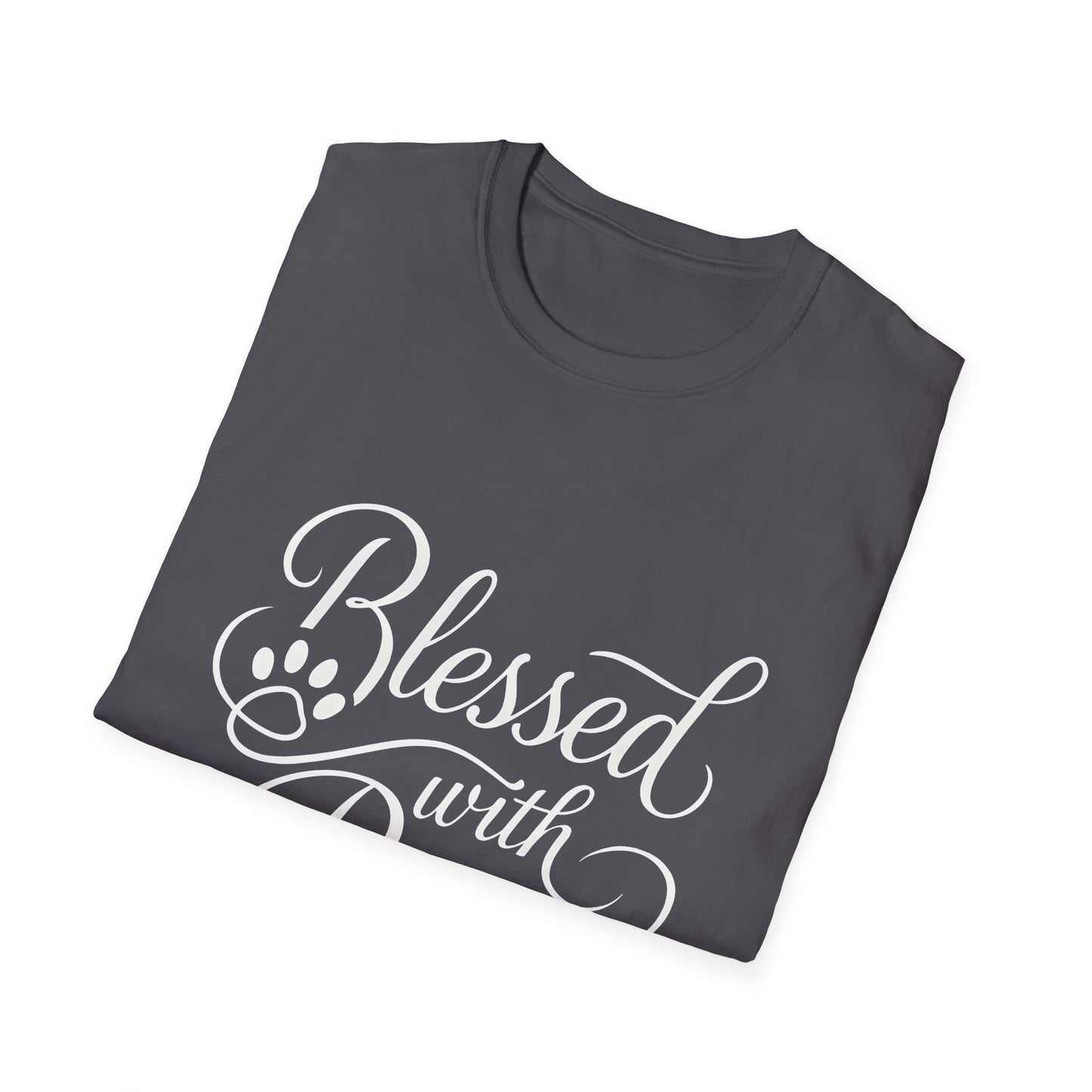 Blessed With Paws Calligraphy T-Shirt