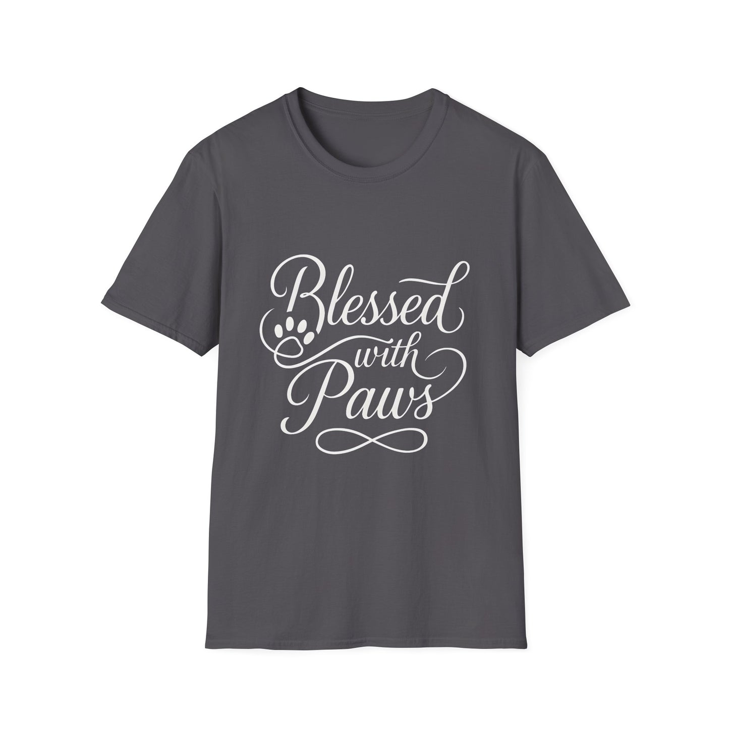 Blessed With Paws Calligraphy T-Shirt