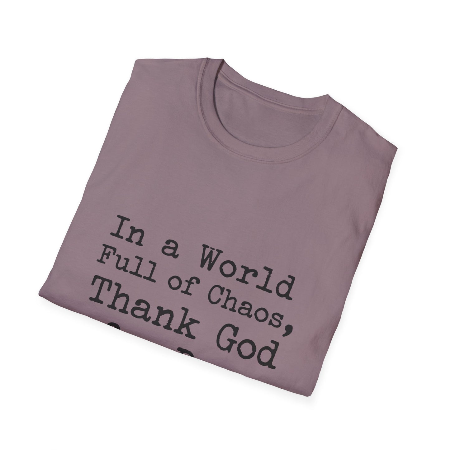 In A World Full Of Chaos Thank God For Dogs T-Shirt