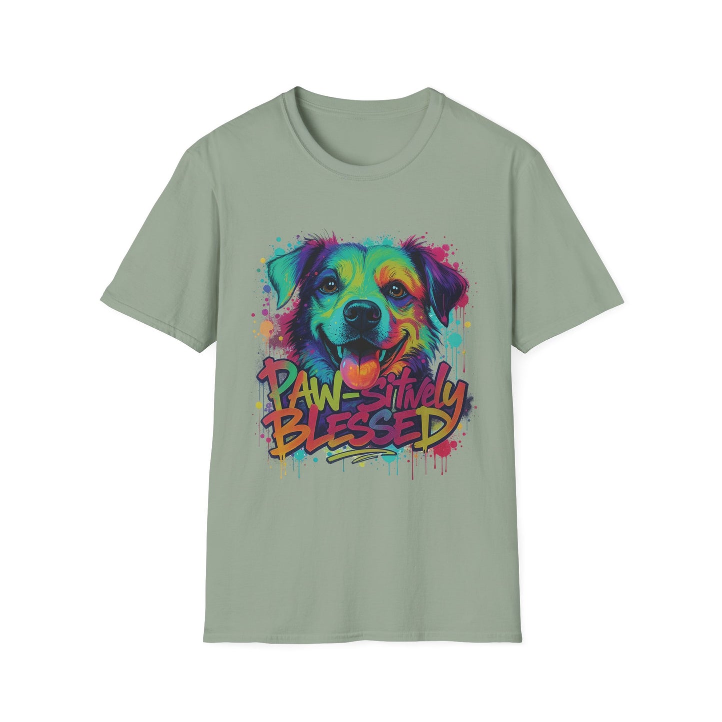 Paw-sitively Blessed Paint Dog T-Shirt