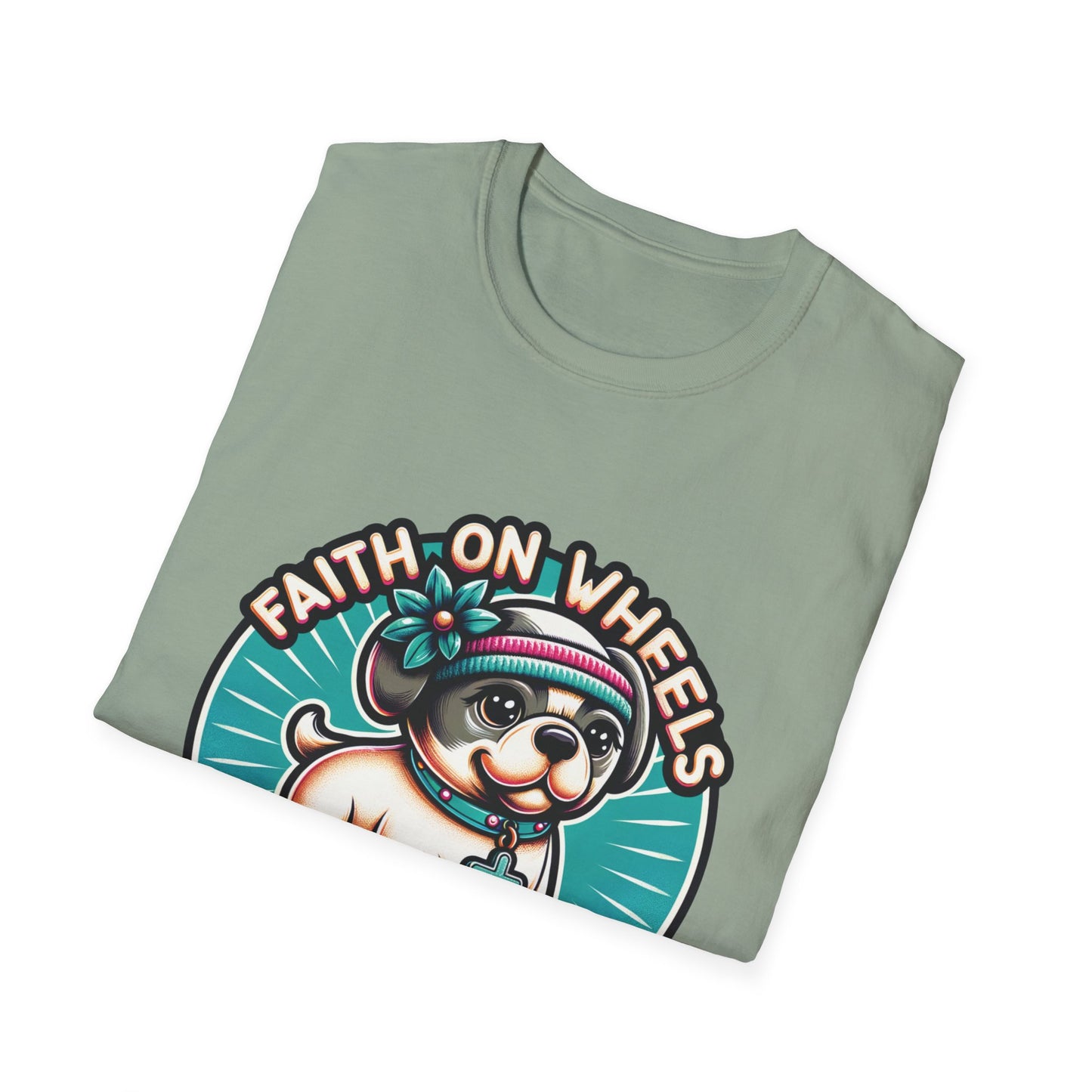 Faith on Wheels β Retro Roller-Skating Dog T-Shirt