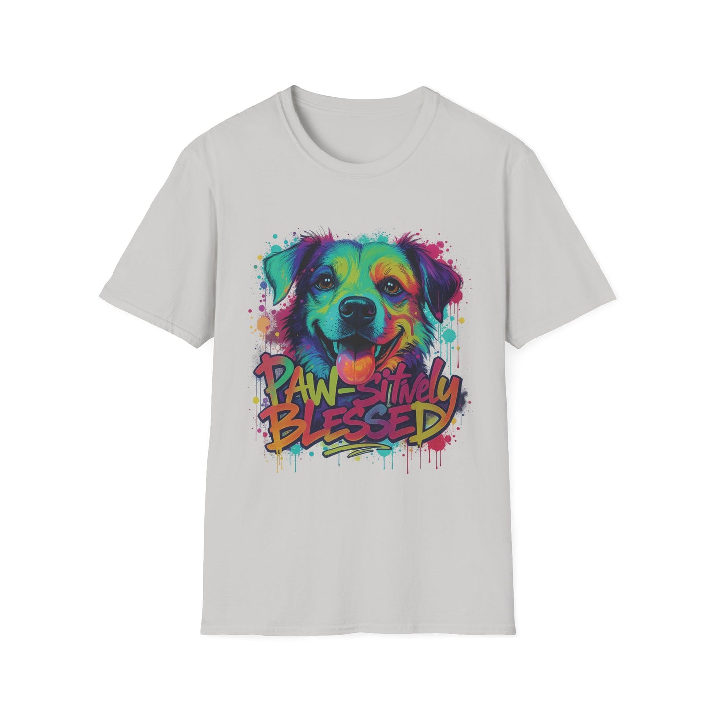Paw-sitively Blessed Paint Dog T-Shirt