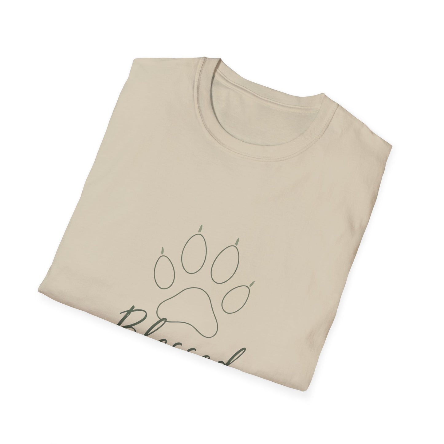 Blessed With Paws Line Art T-Shirt