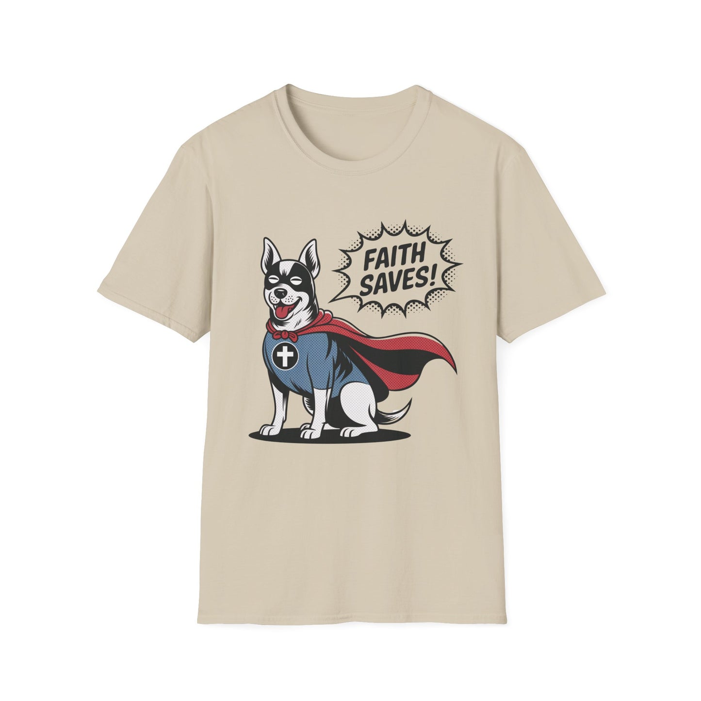 Faith Saves β Retro Superdog Comic T-Shirt