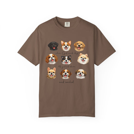 When God Made Dogs He Smiled T-Shirt