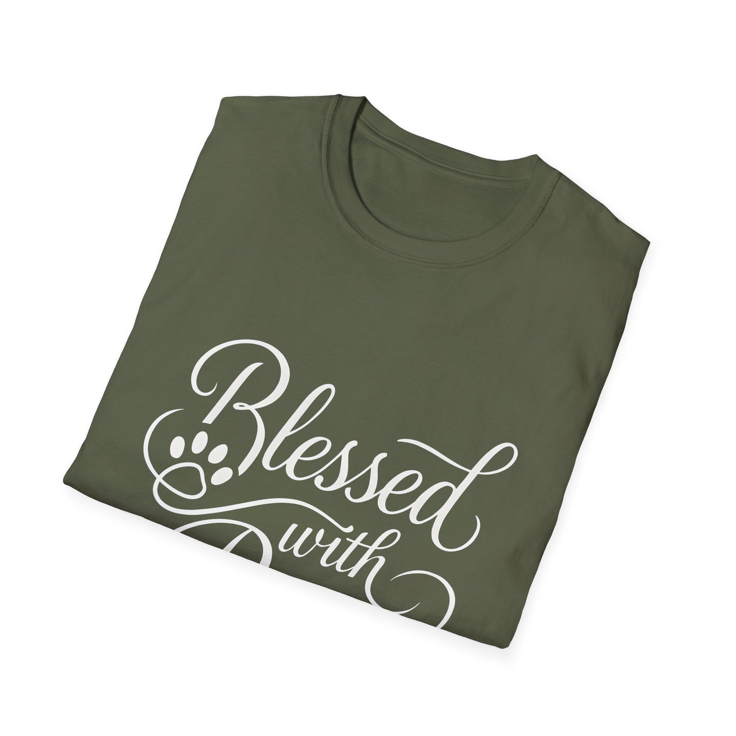 Blessed With Paws Calligraphy T-Shirt
