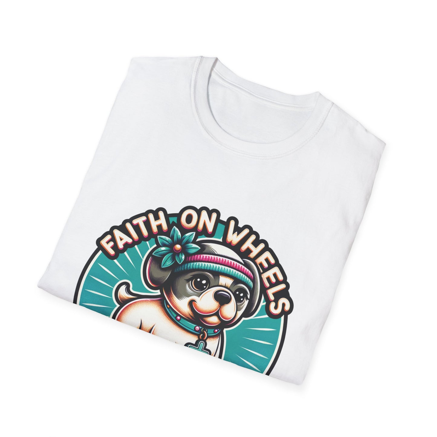 Faith on Wheels β Retro Roller-Skating Dog T-Shirt