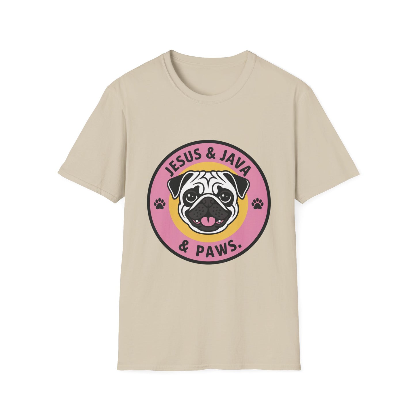Jesus, Java & Paws β Retro Bubble Font Dog T-Shirt