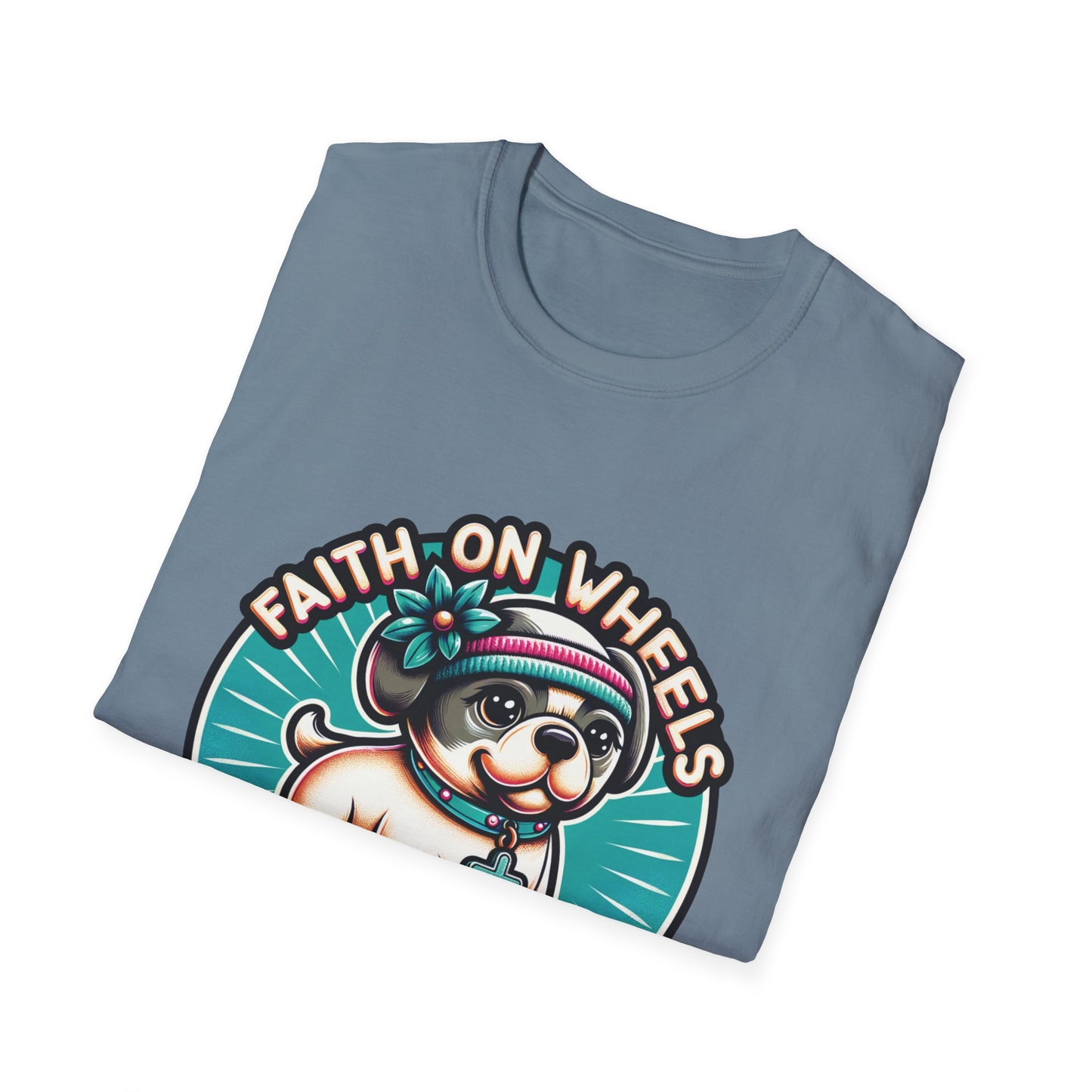 Faith on Wheels β Retro Roller-Skating Dog T-Shirt