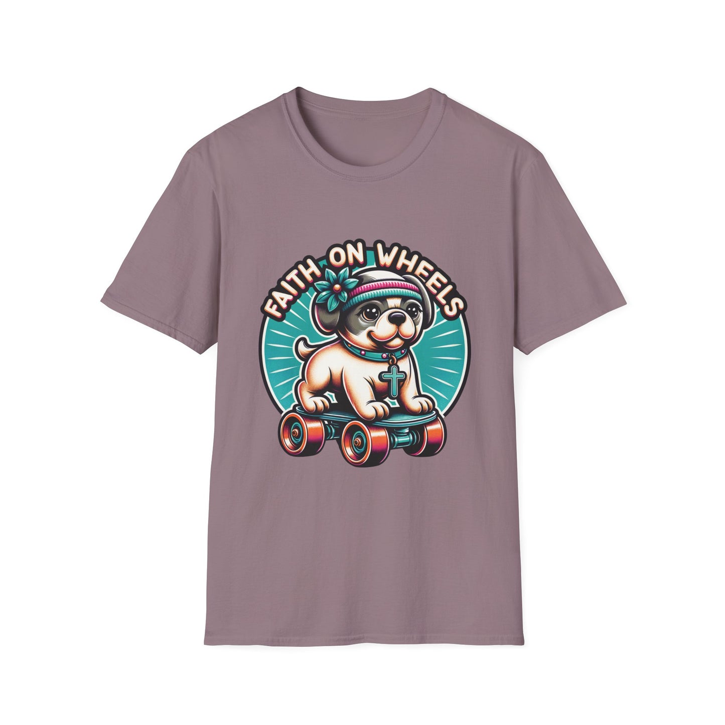 Faith on Wheels β Retro Roller-Skating Dog T-Shirt