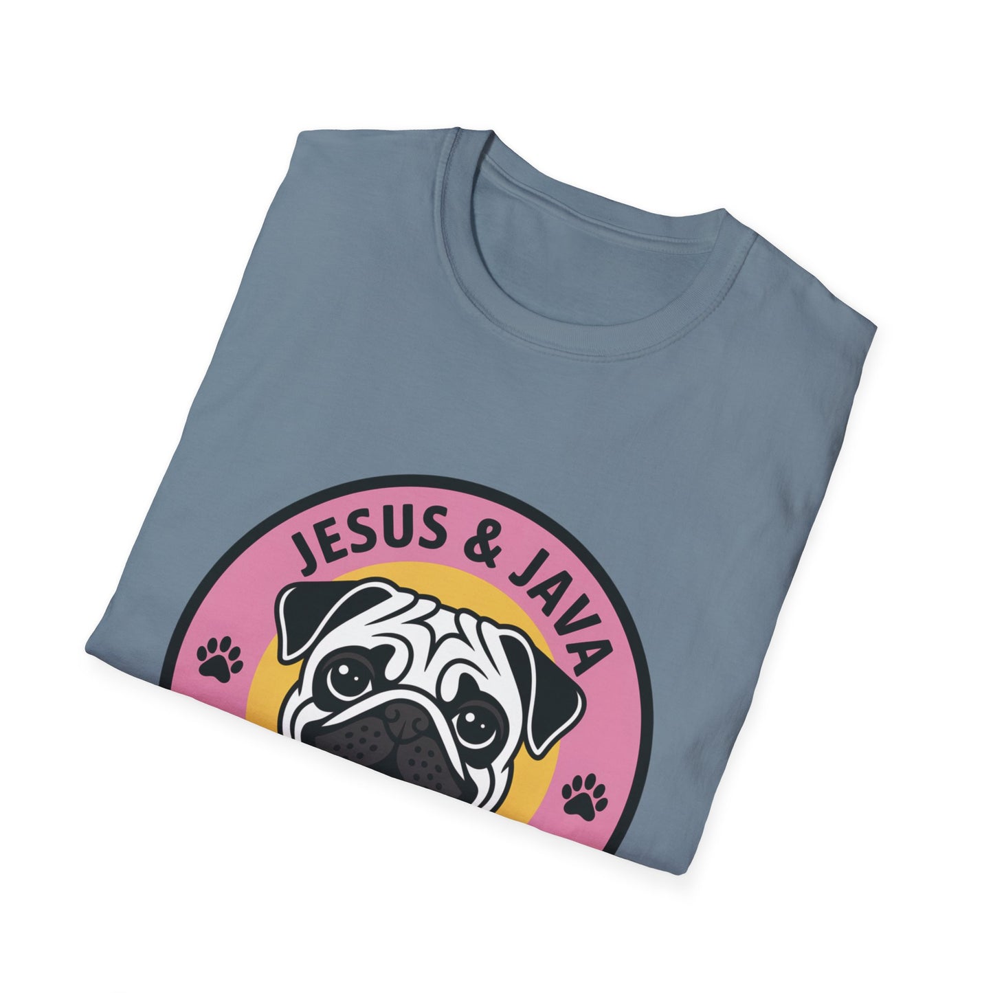 Jesus, Java & Paws β Retro Bubble Font Dog T-Shirt
