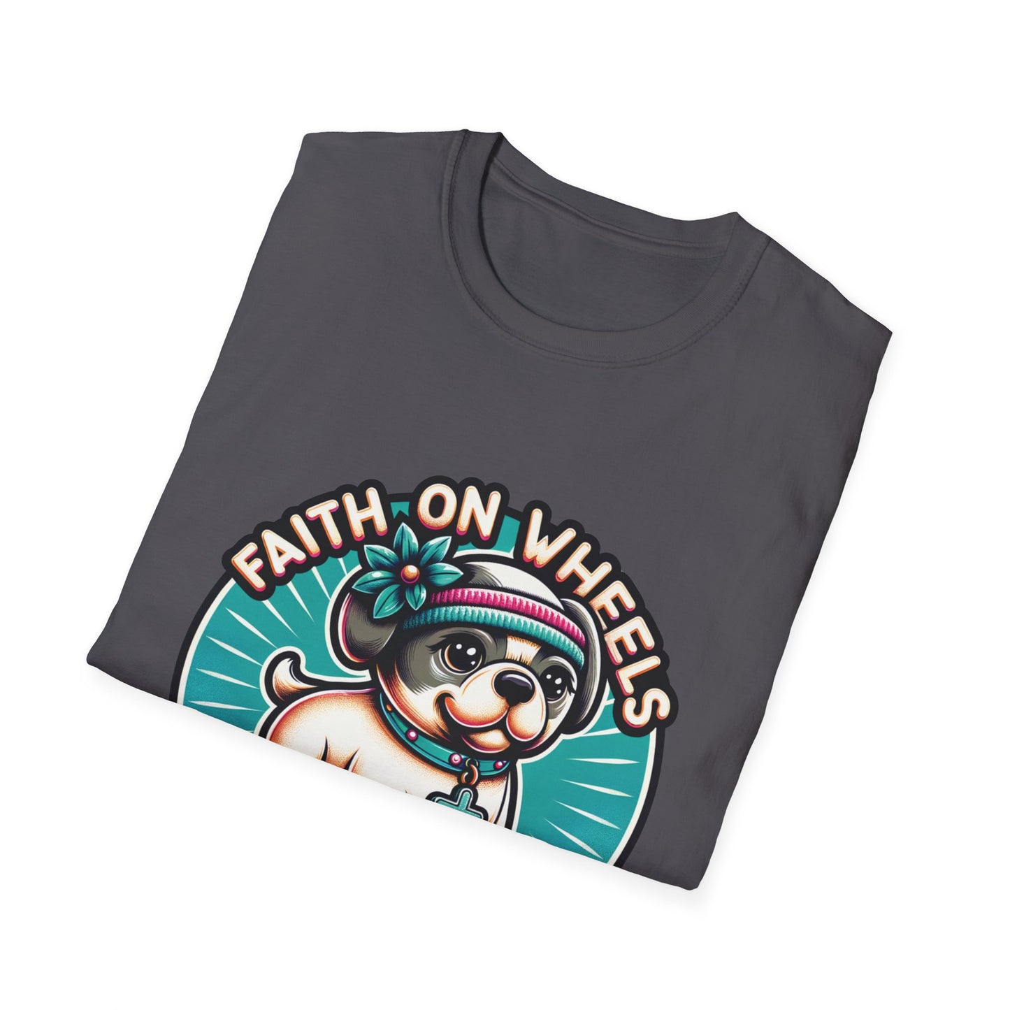 Faith on Wheels β Retro Roller-Skating Dog T-Shirt