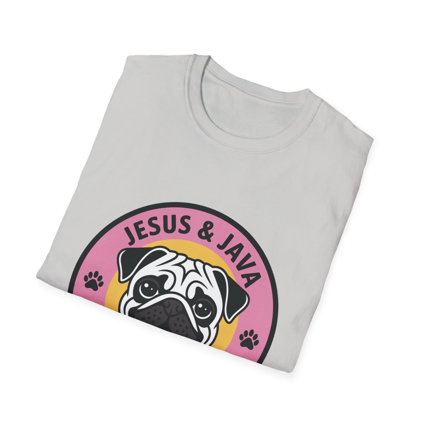 Jesus, Java & Paws β Retro Bubble Font Dog T-Shirt