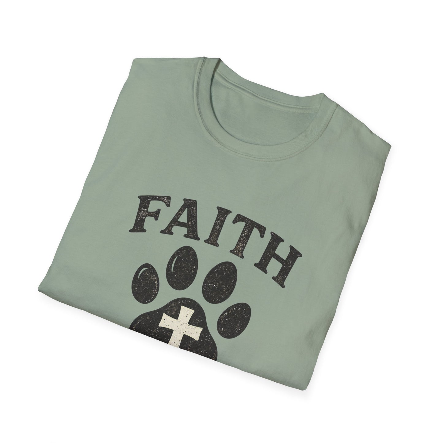 Faith Leaves Prints Retro Paw T-Shirt