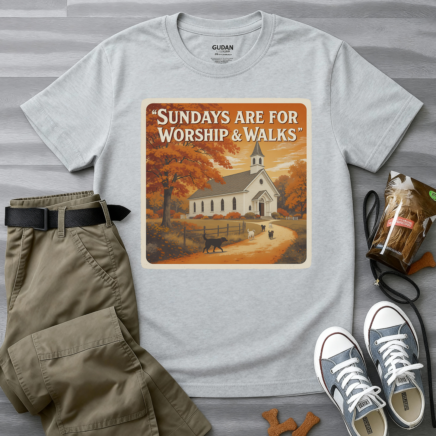 Sunday's Are For Worship and Walks T-Shirt