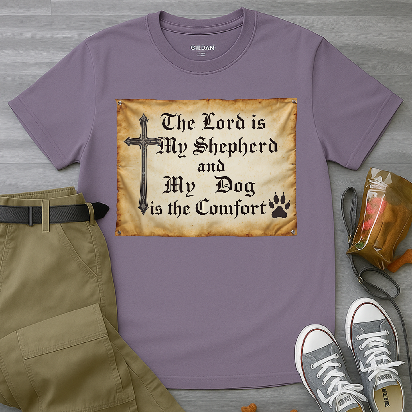The Lord Is My Shepherd And My Dog Is Them Comfort T-Shirt