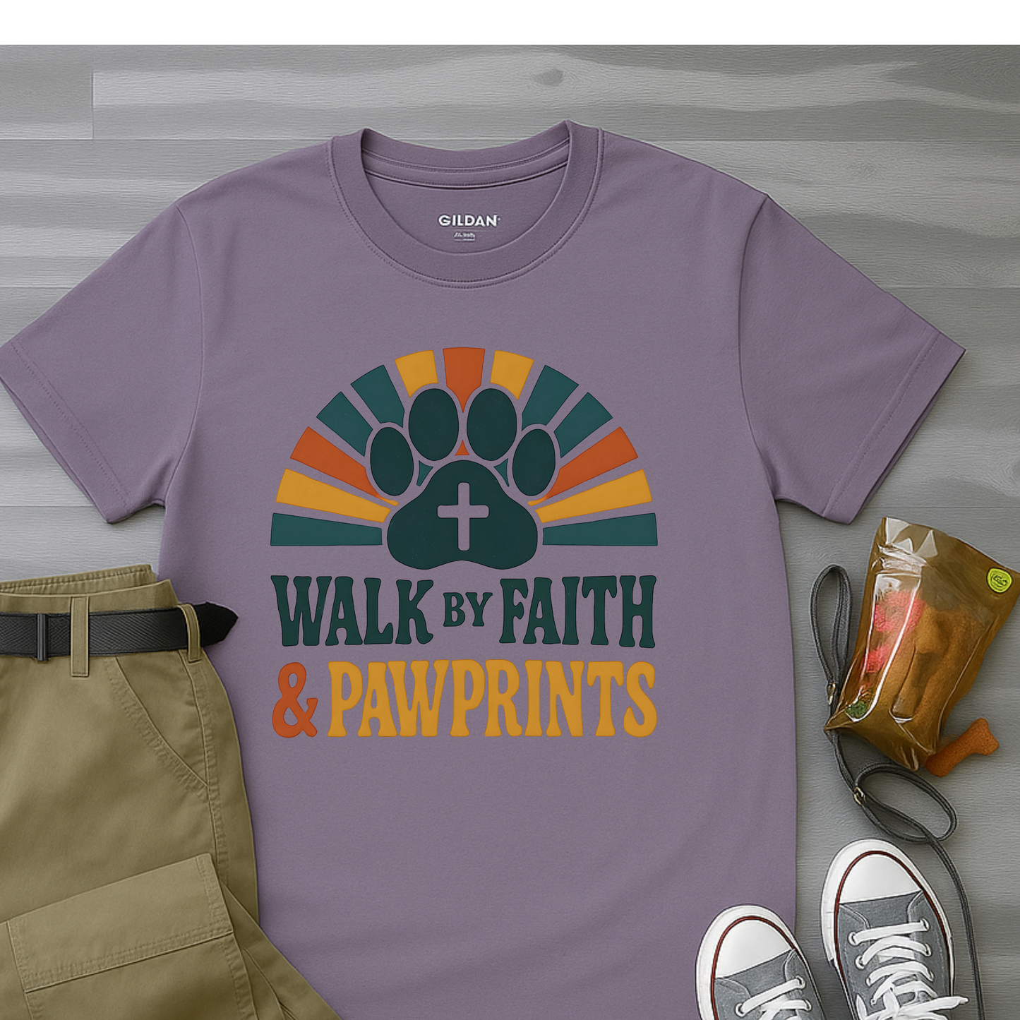 Walk By Faith & Pawprints T-Shirt
