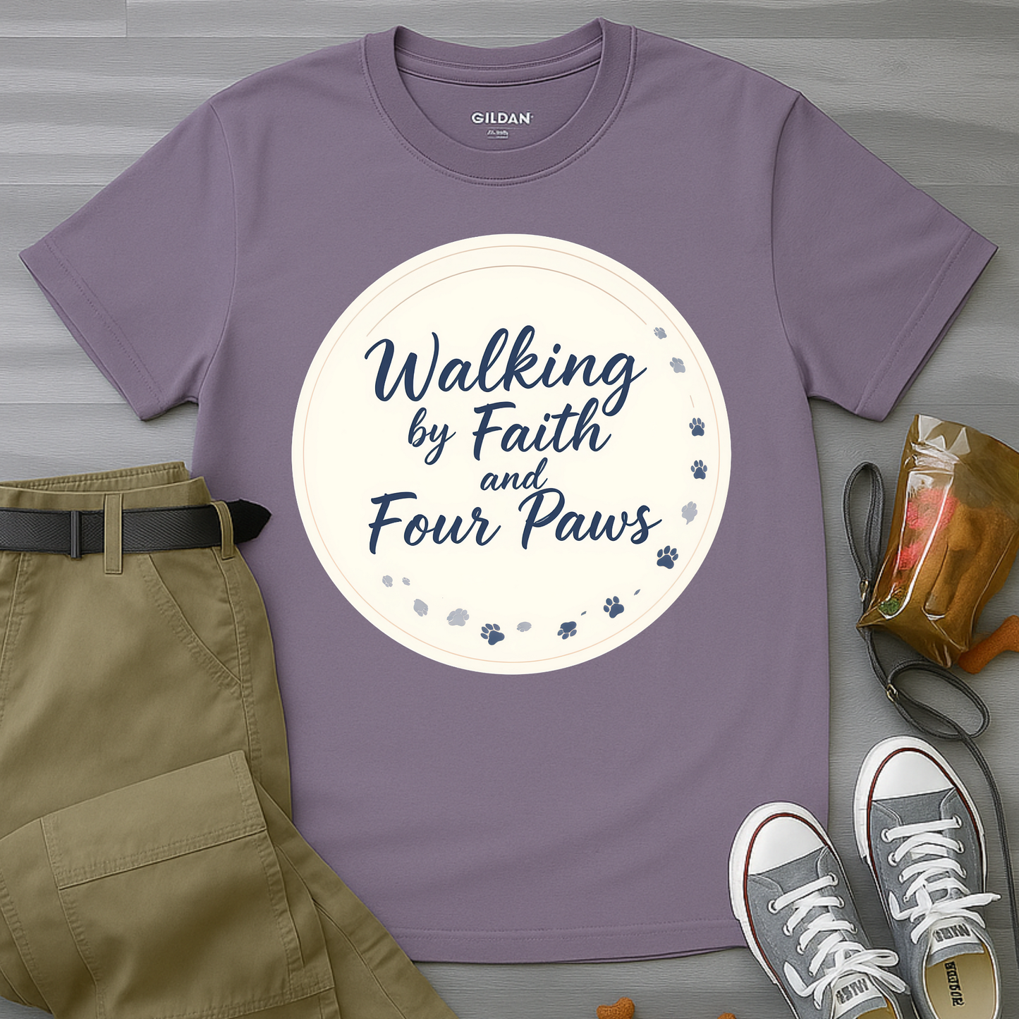 Walking By Faith And Four Paws T-Shirt
