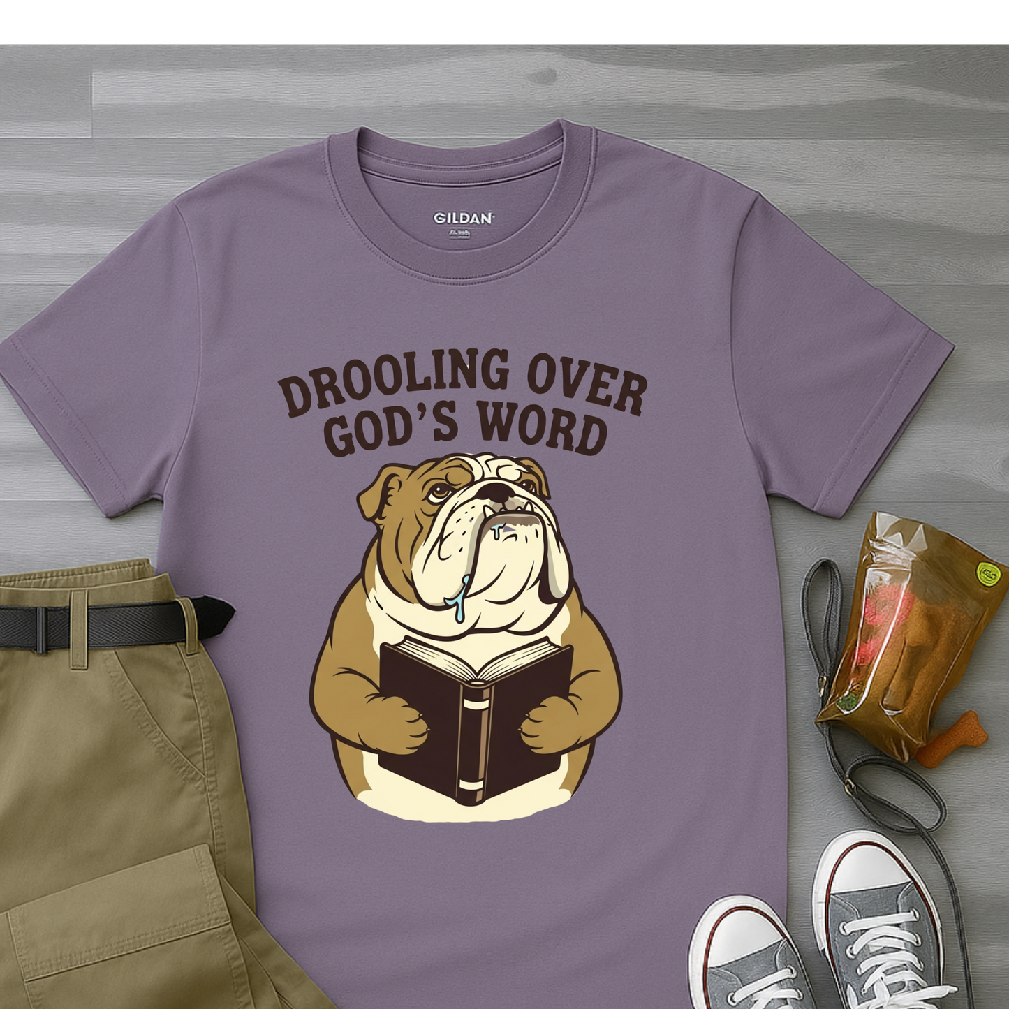 Drooling Over God’s Word Bulldog T-Shirt