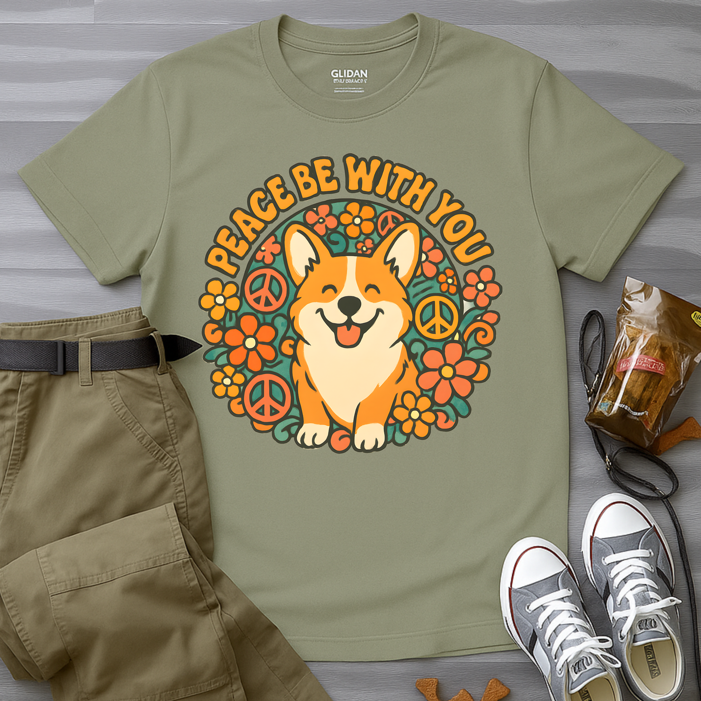 Peace Be With You Corgi T-Shirt