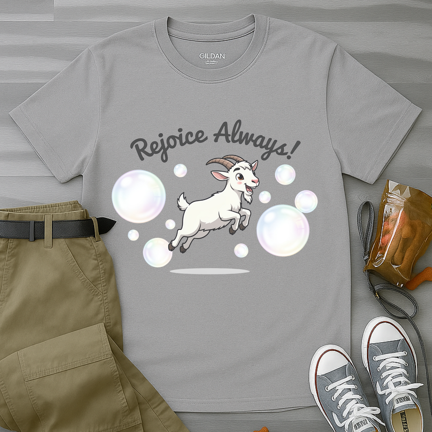 Happy Goat Rejoice Always T-Shirt