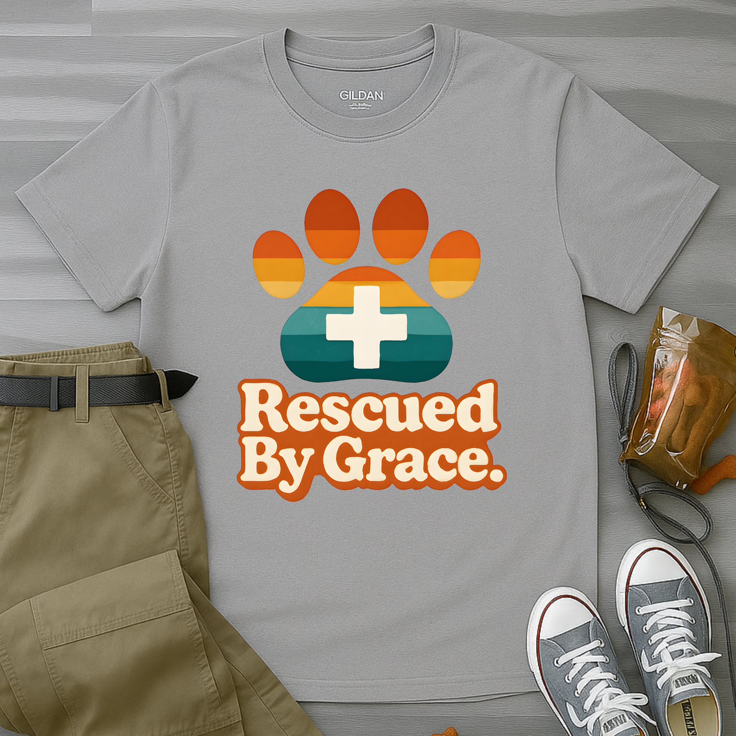 Rescued By Grace Retro T-Shirt