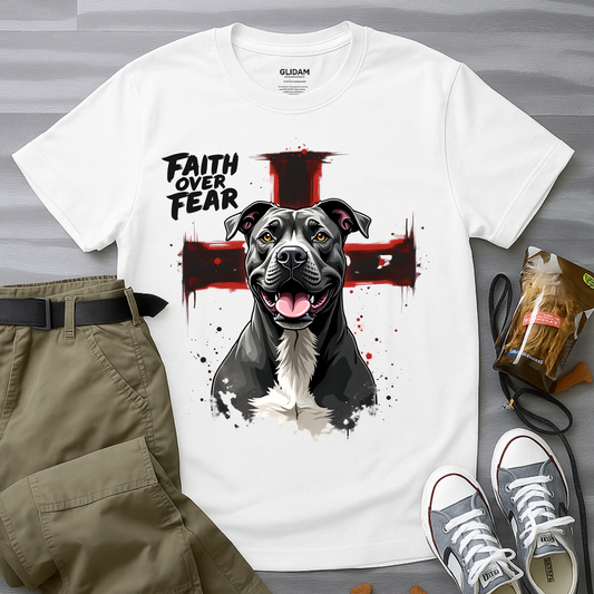 Faith Over Fear Pitbull T-Shirt