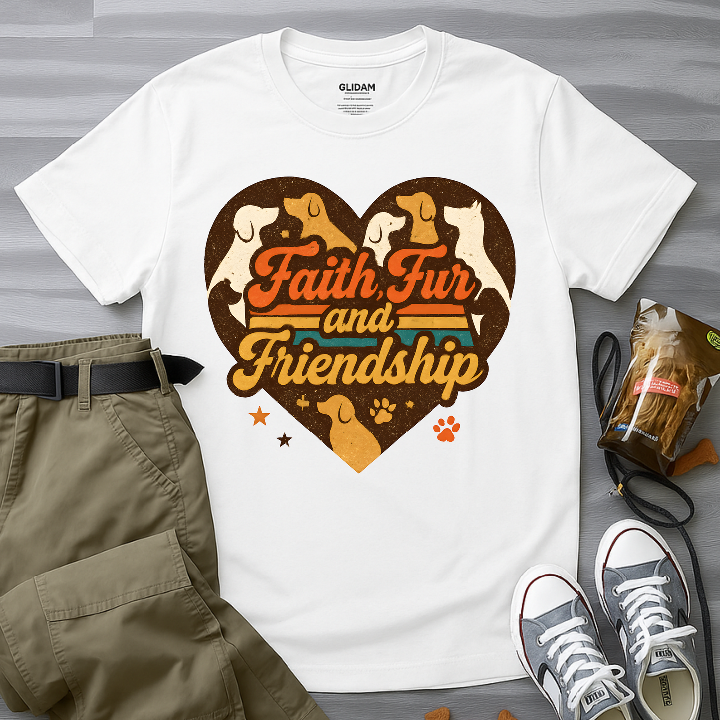 Faith Fur and Friendship Retro T-Shirt