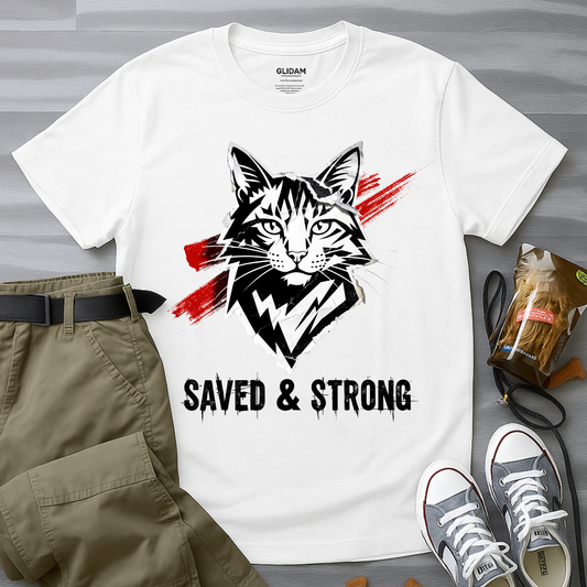 Punk Cat Saved And StrongT-Shirt