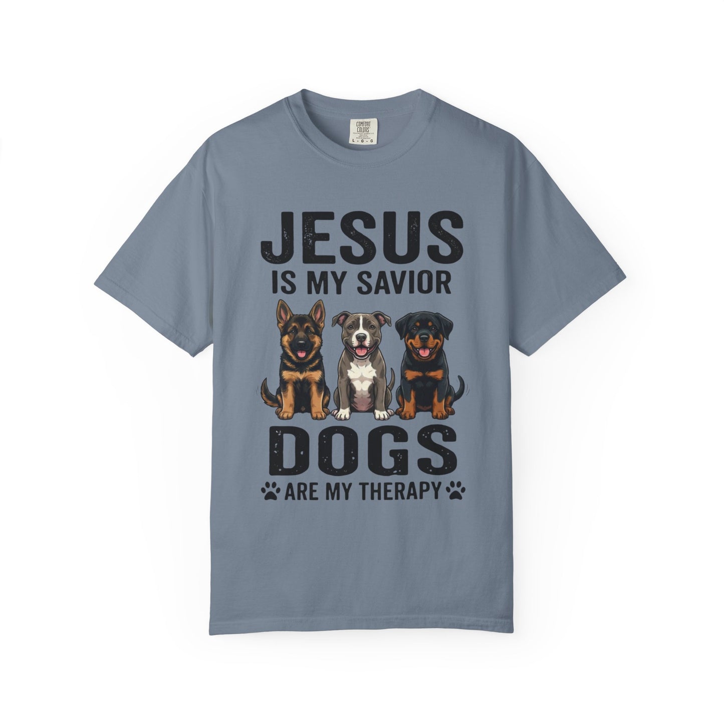 Jesus My Savior Dogs My Therapy T-Shirt