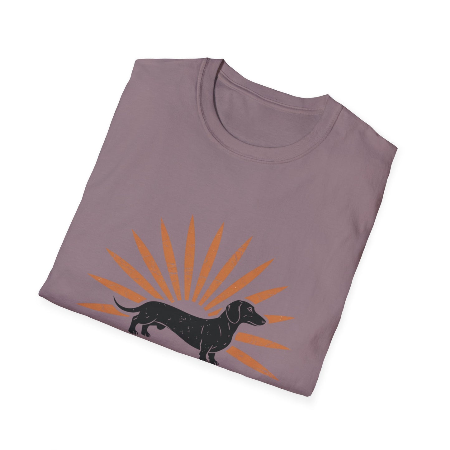 Dachshund Walking by Faith – Vintage Sunburst T-Shirt