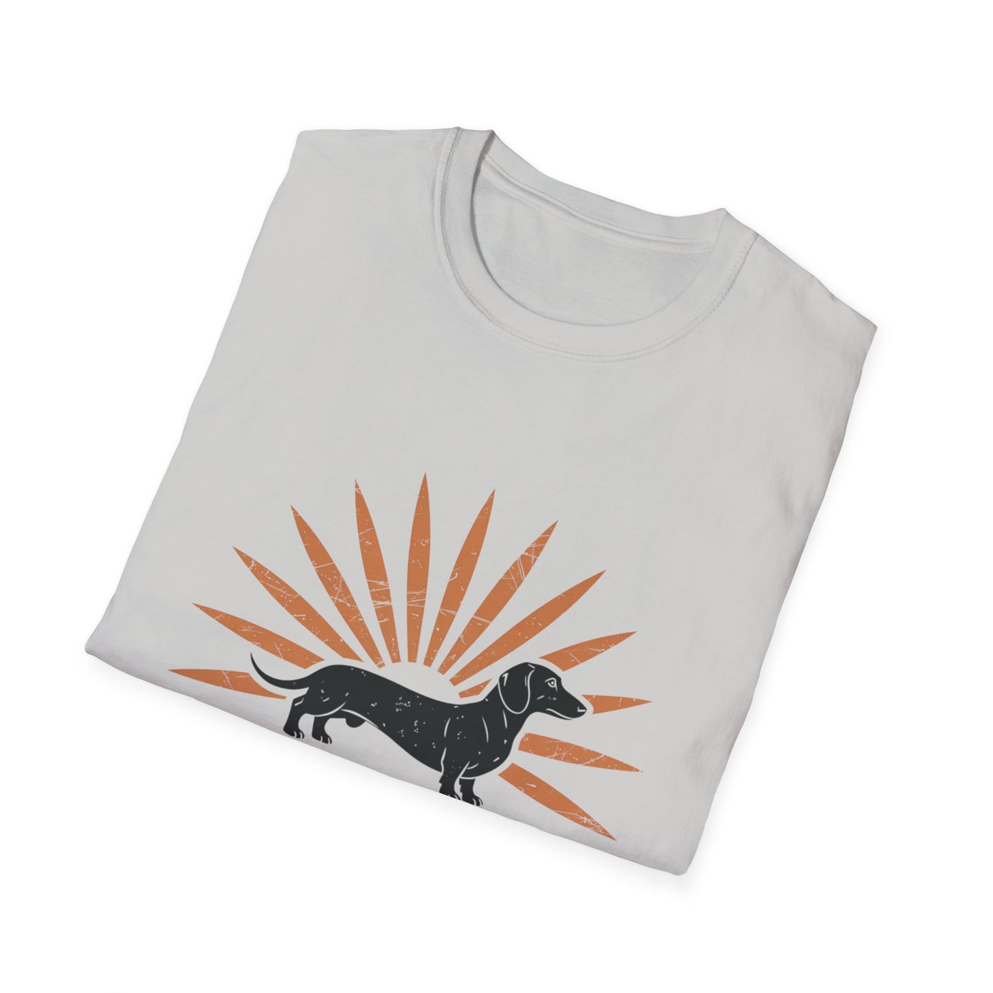 Dachshund Walking by Faith – Vintage Sunburst T-Shirt