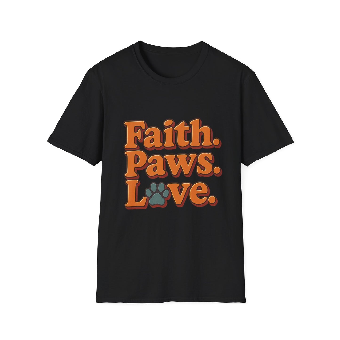 Faith Paws Love Retro T-Shirt
