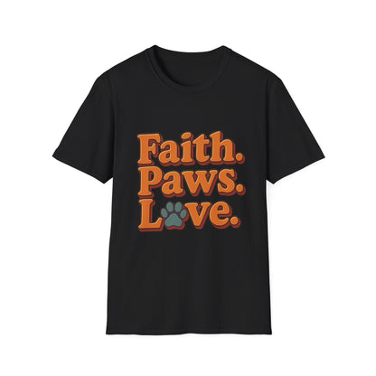 Faith Paws Love Retro T-Shirt